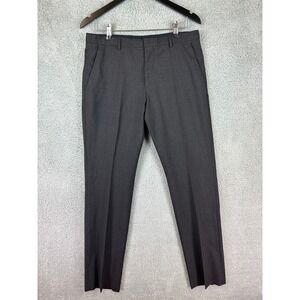 Hugo Boss CAGAN1 US 32 x 33 Black Virgin Wool Blend Flat Front Dress Pants